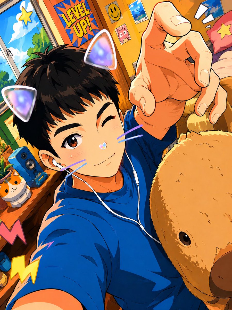 narukam_sphere's tweet photo. 僕の自撮りをAIにアニメ風にして貰ったけどこんなに可愛くないw
でもこんなふうになりたいw https://t.co/3RVz0OMMX5