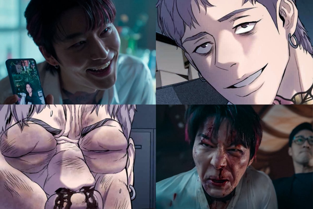 daumm92's tweet photo. Talk about an instant reality check! 🩸💥
#AgentKimReactivated #AgentKimReactivatedEP3
Shin Sung-ho thought he was the ultimate villain, flaunting Minji’s phone and giving that arrogant "you shouldn't have come here" speech. Seconds later? He gets absolutely obliterated by Kim! 

Even with his dramatic live-action red hair swap, no amount of flexing could save him from a father's wrath. Karma hits hard! 🤫😈