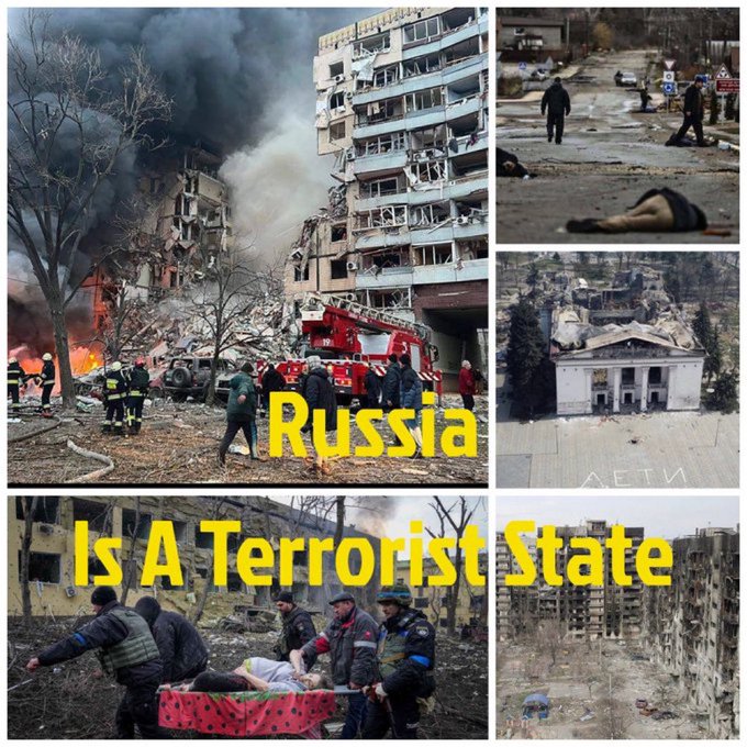 Vipress78's tweet photo. @NAFOvoyager Russia is a terrorist state, no better than the Taliban or any other extremist group in the world, Putin plans to liberate (destroy) all of Ukraine, therefore everything is a military target https://t.co/dK63gBat7F