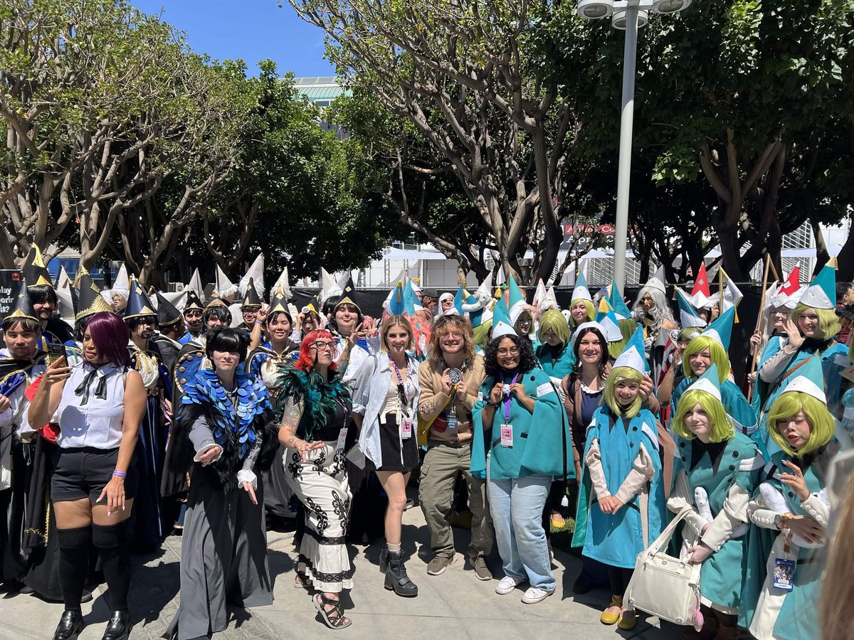 ErinLundquistVA's tweet photo. Anime Expo has been surreal!

A few of the cast members crashed the #WHA meetup &amp; got to meet SO MANY fans!

I didn't get the whole Brimcap group or the whole Iguin Group so if you have pictures please drop them below! Let me see all your pictures!!

#witchhatatelier #animeexpo https://t.co/9RoHvpe4A6