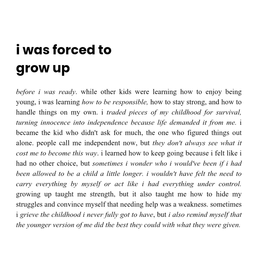 Liminal1988's tweet photo. I was forced to grow up... https://t.co/K8vD5iaCMX