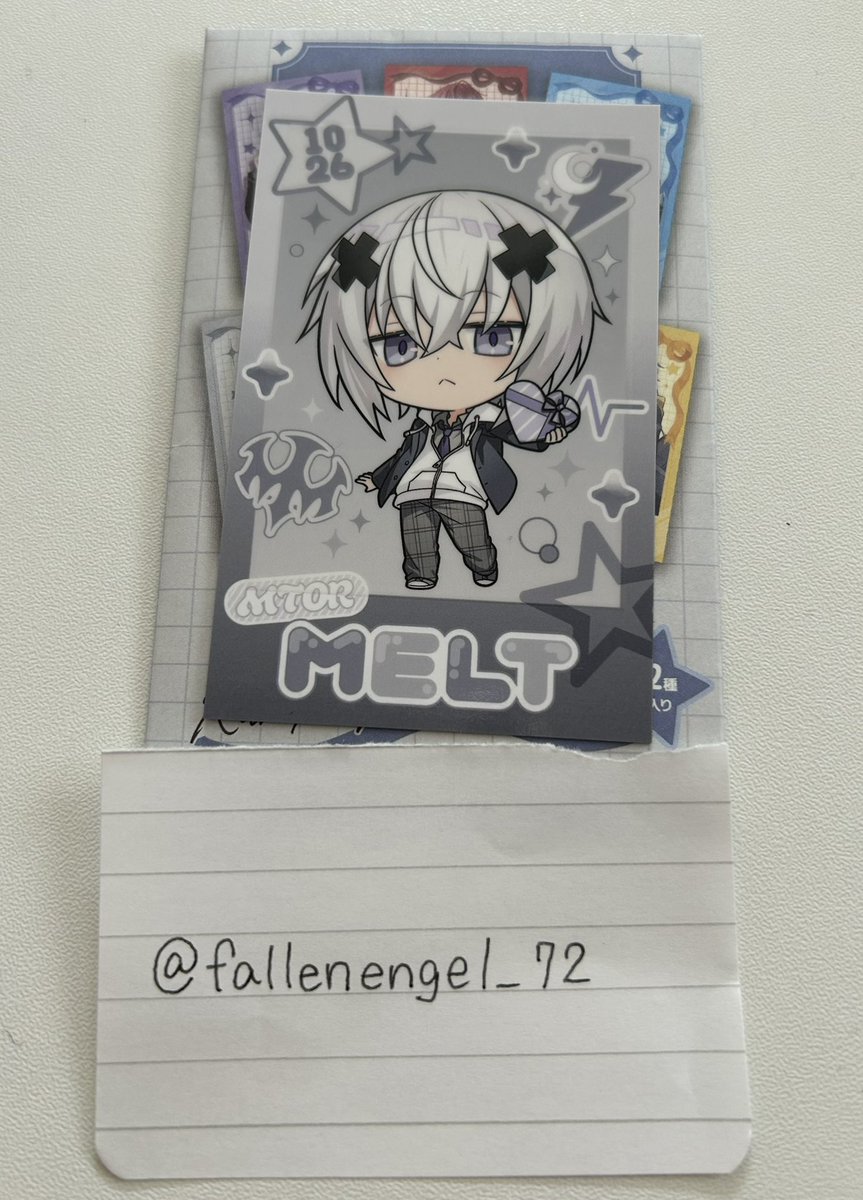 fallenengel_72's tweet photo. @_Po__txx @1 検索より失礼致します。
当方、バレンタイントレカデフォ1点、ファンミくじステッカー複数所持しております。トレカ0.03/個、ステッカー0.01/個  +送料でお譲りを希望しておりますがお求めでしょうか？よろしくお願い致します。 https://t.co/AvWkSUxEmJ