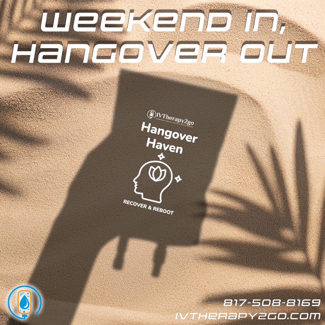 IVTherapy2go's tweet photo. Weekend in. Hangover out.

Celebrating the Fourth? Hangover Haven helps replenish fluids and support recovery from dehydration, headaches, nausea &amp; fatigue. We bring mobile IV therapy right to you!

#IVTherapy2Go #MobileIV #HangoverRelief #FourthOfJuly #July4th #RecoverySupport https://t.co/ulvHb0NkGk