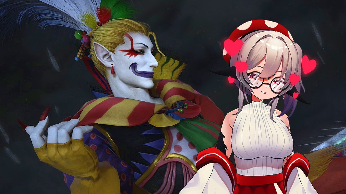 floweiaVT's tweet photo. all the men in ffxiv to simp over and i just HAD TO choose a FUCKING CLOWN https://t.co/qobQTvGtPx