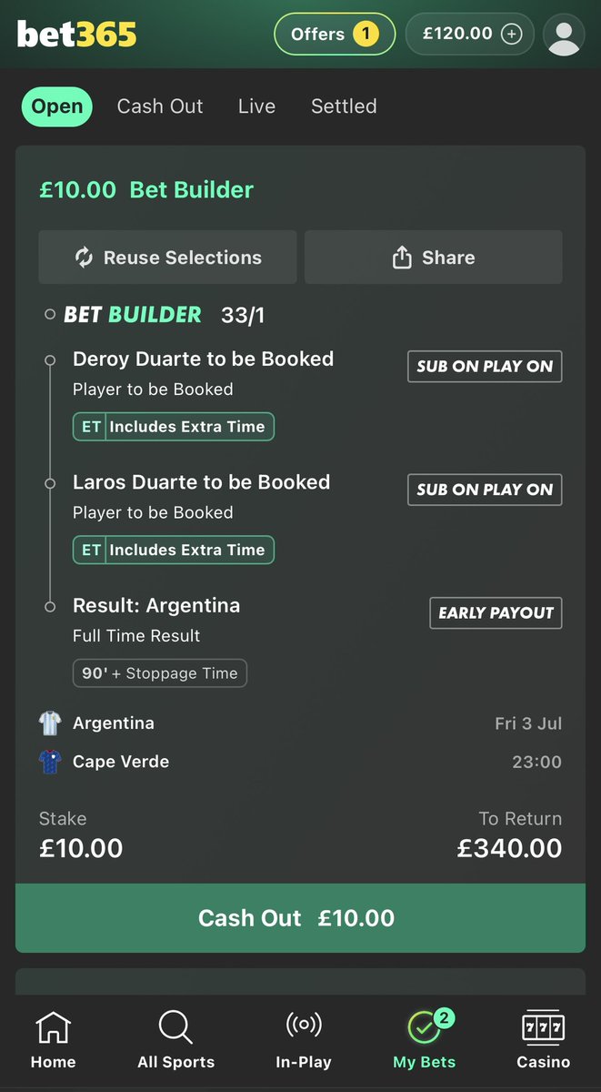 Cashmere82's tweet photo. ARGENTINA 🇦🇷 V CAPE VERDE 🇨🇻 

Bit of a long shot this but here we go 

£10 - £340 💰💰 https://t.co/RJ1vrNms7y