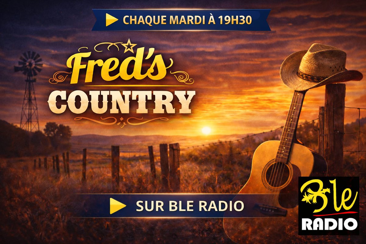 BLERadio's tweet photo. Hi ha ! Fredonnez avec Fred's Country chaque mardi de 19h30 à 20h30 sur BLE Radio ! 🤠🐮🎸

Le RDV incontournable des fans de country. A écouter sur https://t.co/rbcWEfOsw2 et sur l'appli BLE Radio disponible gratuitement !

#country #BLERadio https://t.co/PM9cmQejfO