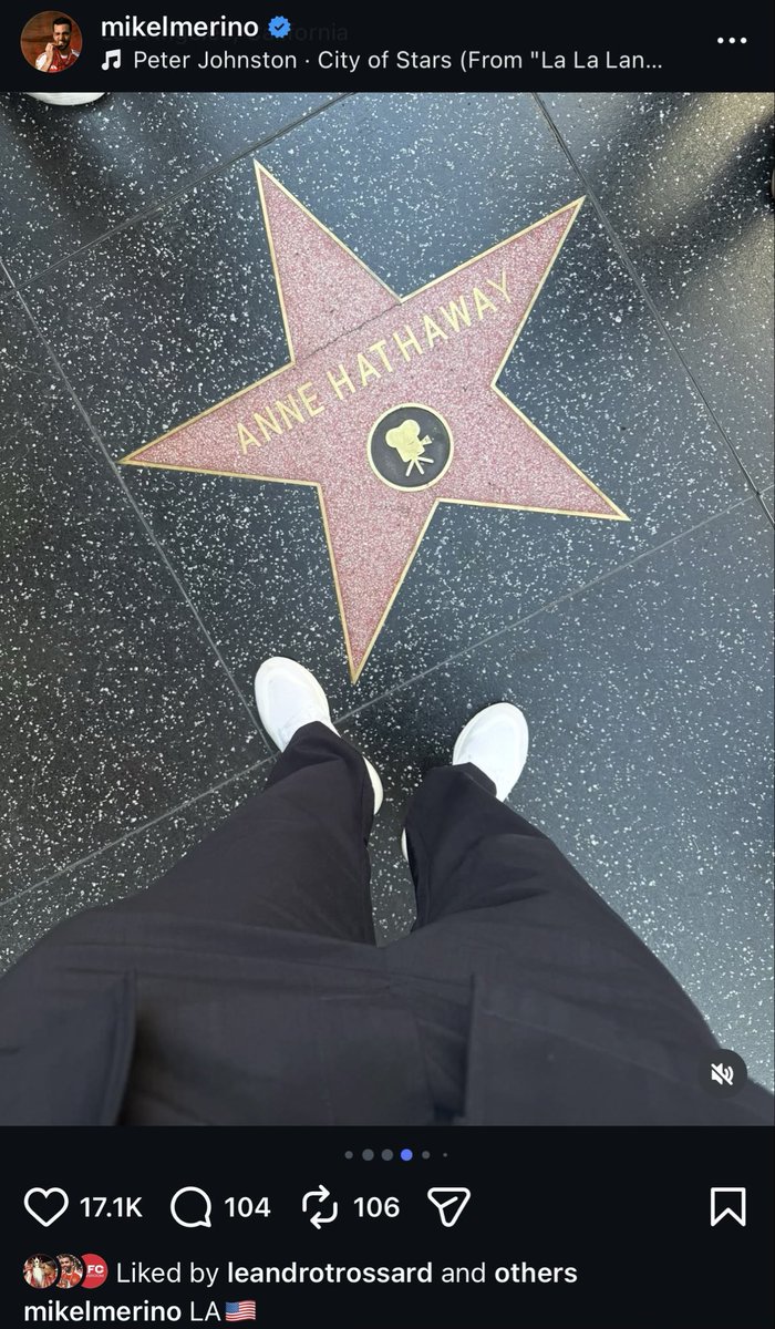 DailyAFC's tweet photo. Mikel Merino at the Hollywood Walk of Fame found a famous Gooner. 👀 🌟 https://t.co/OFzRRAB0rS