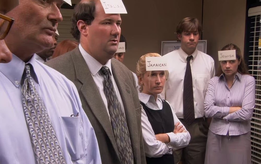 ParishPariah12's tweet photo. Well, at least they’re not hiding their positions anymore. They’re wearing it on their sleeves. 

It reminds me of “Diversity Day” in that episode of The Office. 🤣