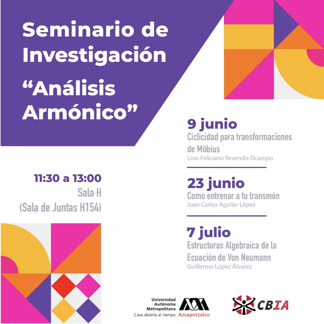 alephUAM_A's tweet photo. 📅 Próxima sesión: 07 de julio 📅

⏰11:30 a 13:00 horas

📌 Sala H154 https://t.co/cwXBxS2oAR