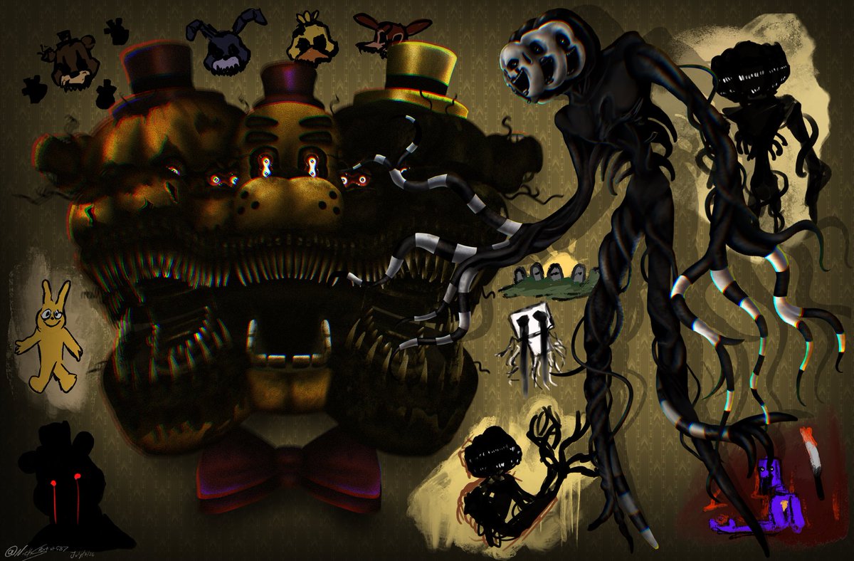 NickSArtist587's tweet photo. Still Life Nightmarionne and Nightmare 
Honestly more like a bacteria than a still life 🤷🏻‍♂️
#fnaf #fivenightsatfreddys #backrooms #fnaffanart https://t.co/HRVlUBDLlo
