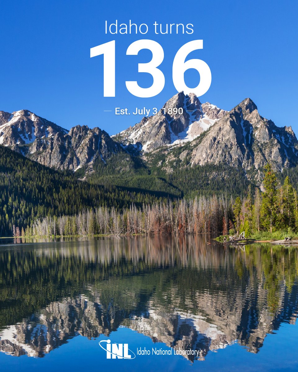 INL's tweet photo. Happy 1️⃣3️⃣6️⃣th birthday, #Idaho! 🎉

@INL is proud to call the Gem State home to the impactful #research benefiting our state and the nation. 

Learn more: https://t.co/cPEOi9dGVi

#Nuclear #Energy #AI #NationalSecurity https://t.co/bGxfLgZhb0