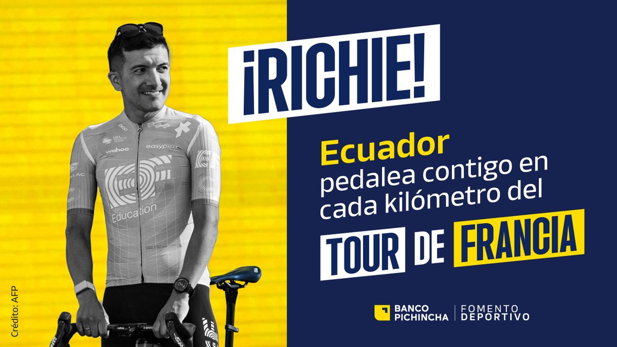 BancoPichincha's tweet photo. La montaña te espera y Ecuador te acompaña, @RichardCarapazM
¡Vamos por un nuevo triunfo en el Tour de Francia! https://t.co/9ENDpcWut0