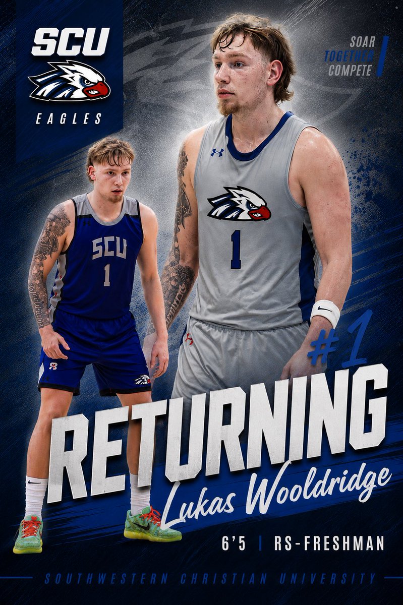SCU_HOOPS's tweet photo. 3 more 🦅 back for Year 2!

Lukas Wooldridge, 6'5, RS-Freshman, 6ppg/5rpg

Eli Garcia, 5'9, SO, 8ppg/2apg/80%FT

Jonah Jenkins, 5'10, SR, 1ppg/1apg https://t.co/LtlMrpTrHu