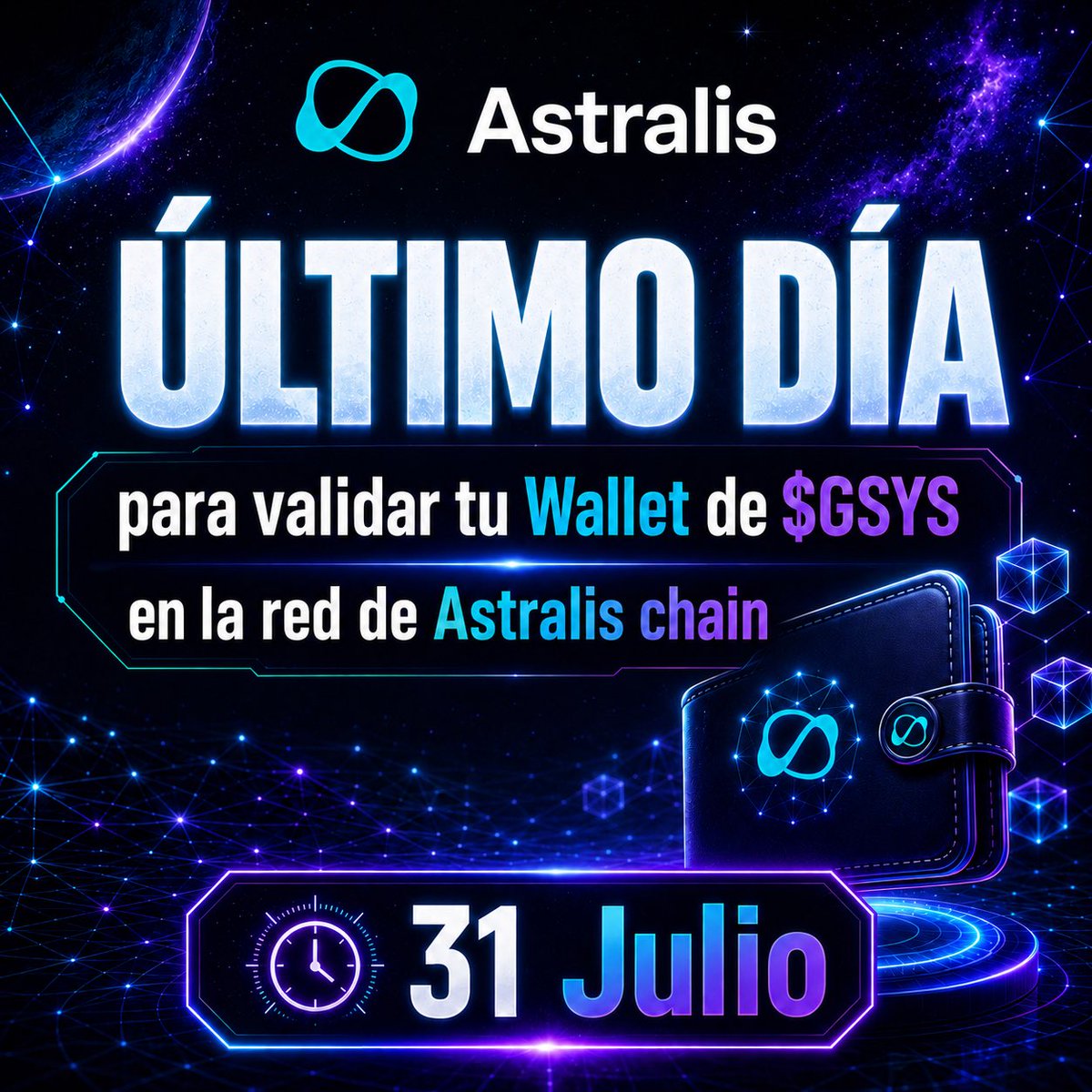 Rolando_FFH's tweet photo. Pasos para validar tu wallet $GSYS en Astralis Chain

1️⃣ Agrega la red AST-20 Testnet
https://t.co/SS9TnwftR2

2️⃣ Reclama 1 $ASTCH en la faucet para pagar el gas
https://t.co/TEh1CCrVMp

3️⃣ Entra aquí:
https://t.co/nhMR6jc5fb

4️⃣ Dale click al botón blanco que dice “Sign Verification”

5️⃣ Confirma la firma en tu wallet

6️⃣ ¡Listo! ✅
Tu wallet quedará totalmente validada y podrás visualizar en pantalla todos los activos que tengas dentro del ecosistema. Además, tu wallet quedará lista para recibir la distribución dentro de la red AST-20.

🔹 $GSYS
🔹 $WGSYS
🔹 $MBLDT
🔹 $SHATS
🔹 $MUM
🔹 Staking nativo de $GSYS
🔹 Staking en GVA
🔹 Meow Arena NFT

Haz el proceso ahora y verifica todo tu ecosistema en un solo lugar. 🔥