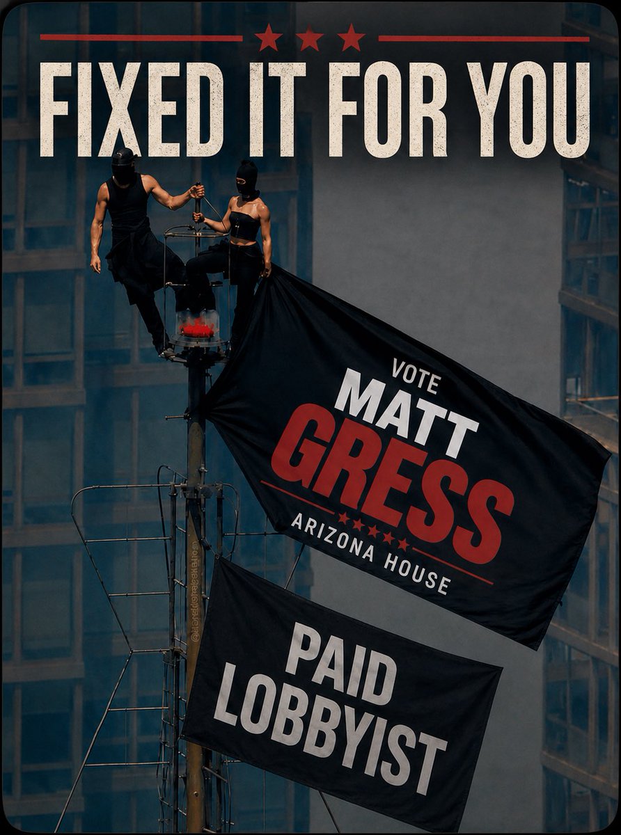 KelliButlerAZ's tweet photo. Shout the TRUTH from the rooftops! #LD4

Matt Gress is a paid lobbyist for a shady, out-of-state organization. He works to denigrate teachers, destroy Arizona public schools and attack public-sector unions, including police officers and firefighters. https://t.co/plWbXNNYCP