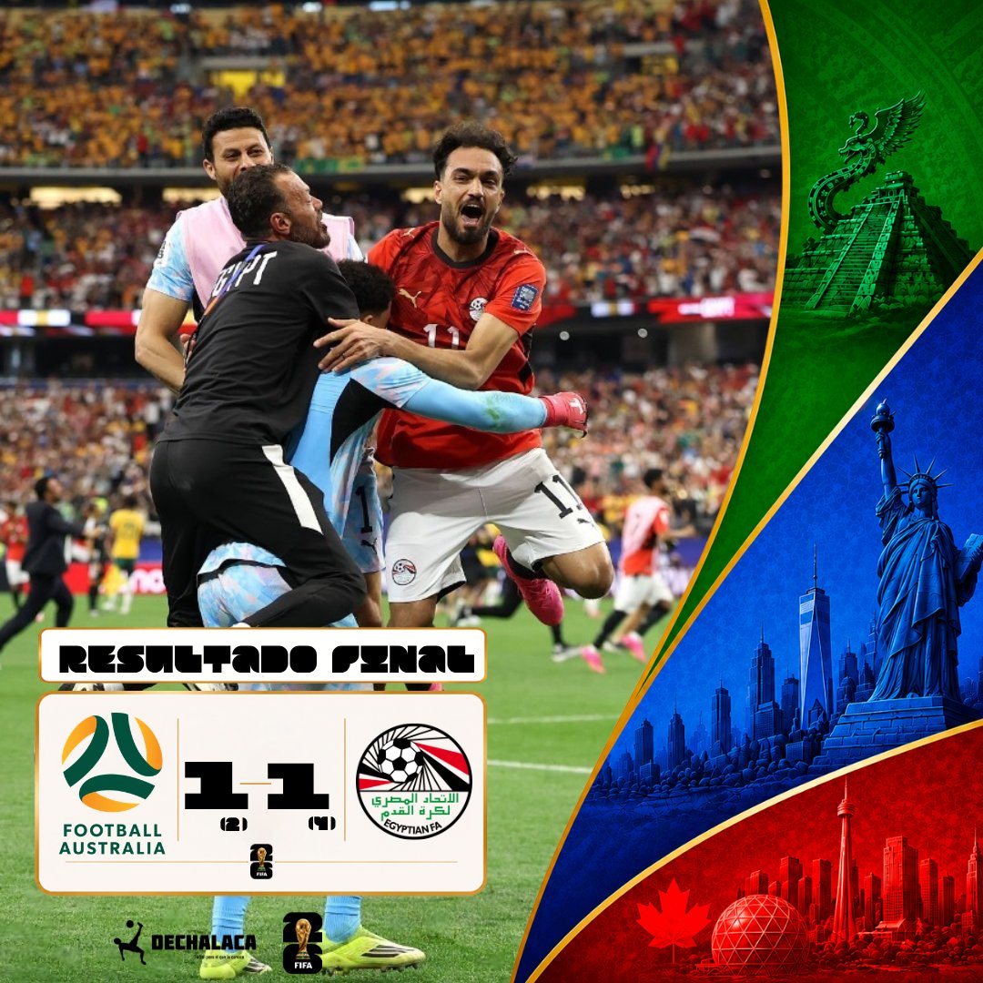 DeChalaca's tweet photo. 🏆🌎 #CopadelMundo - DIECISEISAVOS DE FINAL
🏟 ¡FINAL EN EL AT&T!
Australia 1 (2) (Mohamed Hany 54') - Egipto 1 (4) (Emam Ashour 13')
⚠️ Tanto Australia como Egipto disputaron por primera vez una definición por penales en sus respectivos historiales mundialistas
🔝 #ElCapo Jackson Irvine(16)
La Ficha 👉 https://t.co/OPSPXzmVqD
📸 AFP