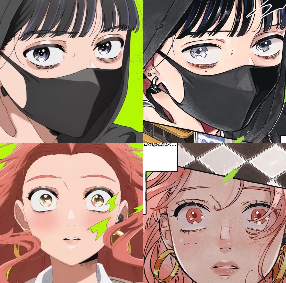 kyoruyeye's tweet photo. anime vs. manga… the way they got it SPOT on 💚💚💚💚💚💚💚💚💚 https://t.co/DhkX7TX8gG