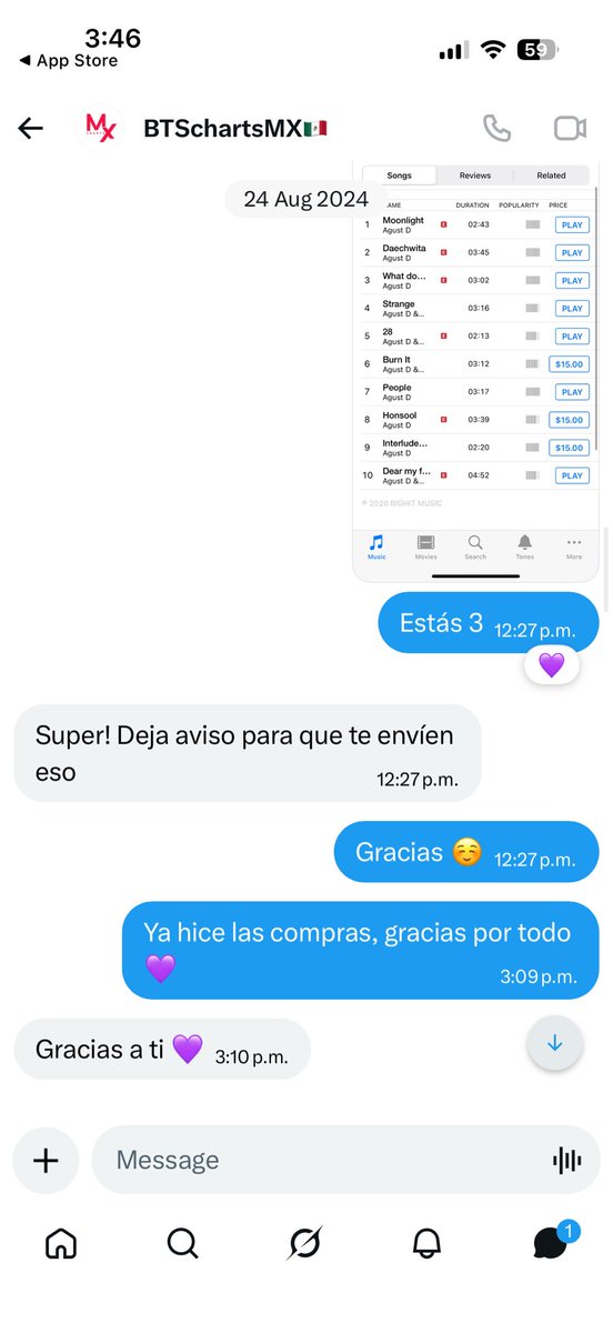shestyles_97's tweet photo. Gracias @mxcharts por todo lo que has hecho por BTS, gracias por ser objetiva siempre y darlo todo, compra de canciones, batallas de stream, denuncias. No soy tu amiga, no soy tu fan, solo sé reconocer el amor y apoyo genuino que siempre he visto has dado 💜 te deseo lo mejor https://t.co/Cx86cdSPZV