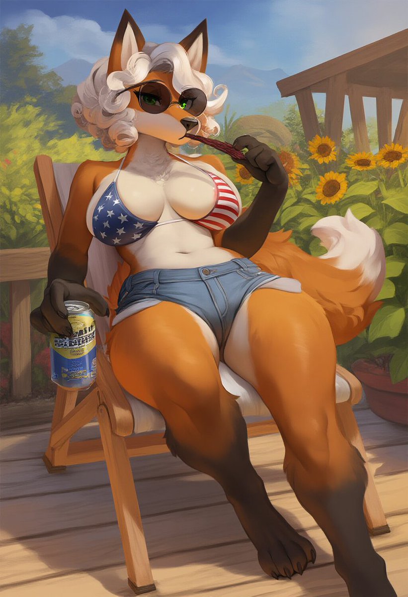 UraApul_AI's tweet photo. Happy 4th of July 🎇
Here the girls doing the most American thing I know. 🇺🇸
🦊Amber 👄Mawlly 🦎Raspberry 🍎 Applebloom
#AIart #Furry #Anthro #NSFW #Vixen #Argonian #Mawile #MLP https://t.co/3ah8J4YR2n