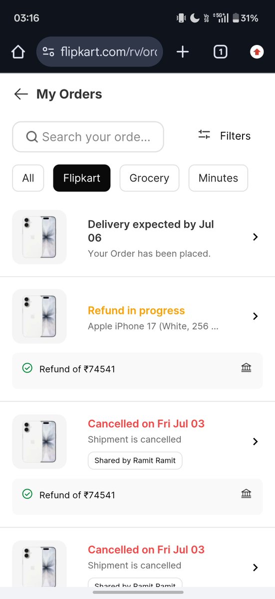 RamitTechVerse's tweet photo. Well 4 times I Booked iphone 17 in 24 Hours and each Time got cancelled,..And before Sale phone Was selling Perfectly Under 75k https://t.co/KAA4o3HtA8