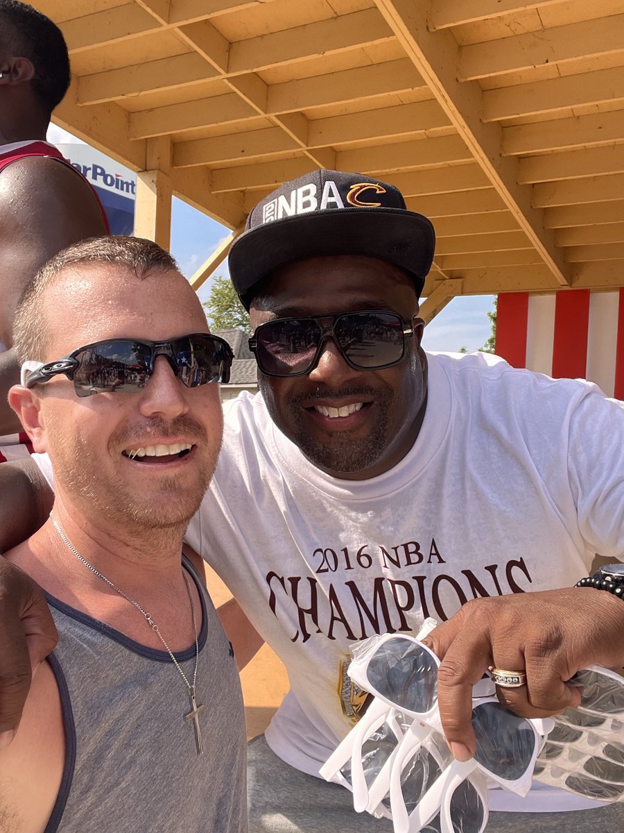 Roversbaseball's tweet photo. @CavsAhmaad always great seeing you man!! GO CAVS! You made my baby girl’s day!! https://t.co/sbT7ydpb2z