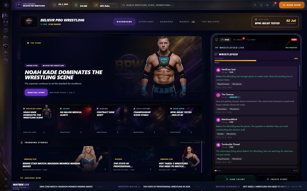 BelievrPW's tweet photo. BPW UI OVERHAUL: Coming July 11th
Please let me know any feedback !!!
https://t.co/m413teQiOO
#prowrestling #indiewrestler #indiewrestling #bpw https://t.co/3PT6RUfu5v