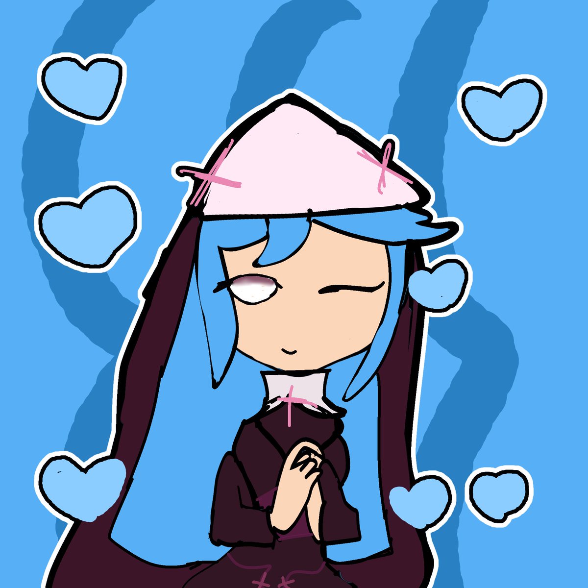 HorrorBobLvaio's tweet photo. this is nun!sky (she wants you to leave her alone) she’s very nice (maybe….?) #skyverse https://t.co/Uf8h3xeAPB