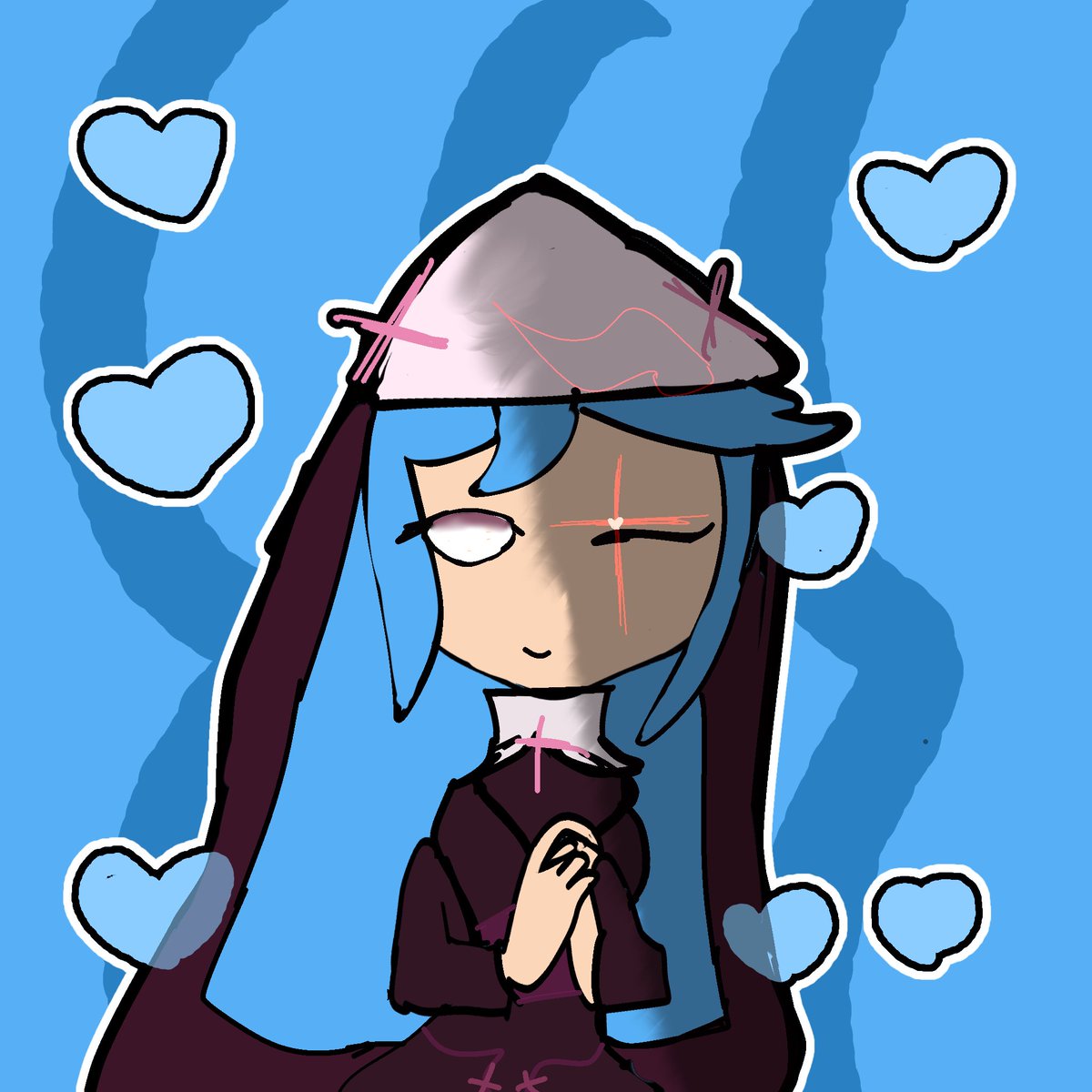 HorrorBobLvaio's tweet photo. this is nun!sky (she wants you to leave her alone) she’s very nice (maybe….?) #skyverse https://t.co/Uf8h3xeAPB