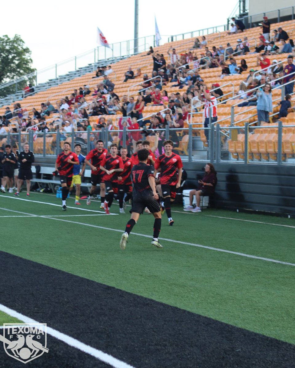 USLTexoma's tweet photo. Swipe to see our celebration...👀 

Tune in to our game tomorrow as we take on the McKinney Chupacabras!

#VamosTexoma #Sherman #Denison #USL2 https://t.co/VHbHXkgK48