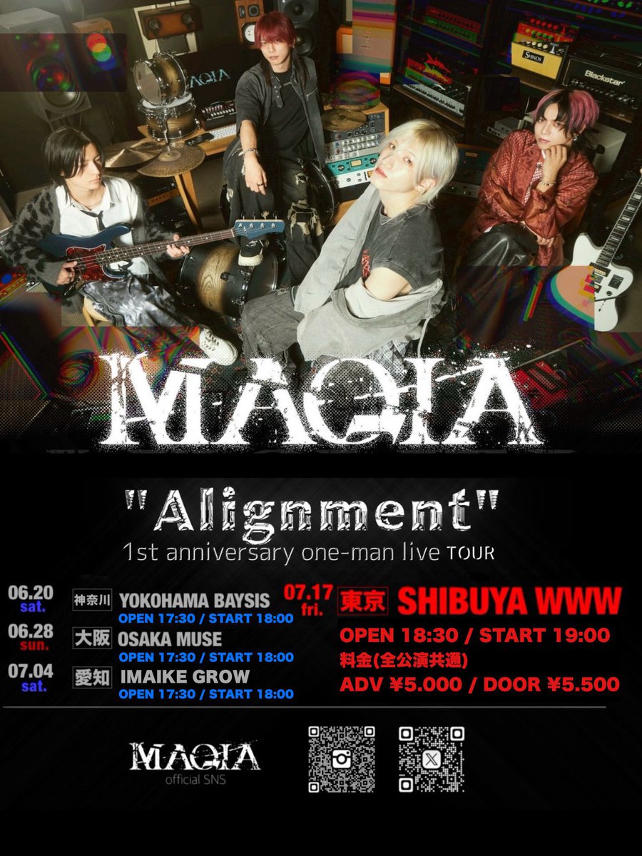 maqia_official's tweet photo. ✨🔥本日7/4(土)はツアー名古屋公演🔥✨

MAQIA 1st Anniversary ONEMAN TOUR「Alignment」

会場は「今池GROW」なのでお間違いなく‼️

■事前物販
16:30〜17:00

お待ちしております✨

ツアーチケット🎫
https://t.co/JFxfPX7E3p

#MAQIA
#Alignmentツアー https://t.co/yprJnejDgk