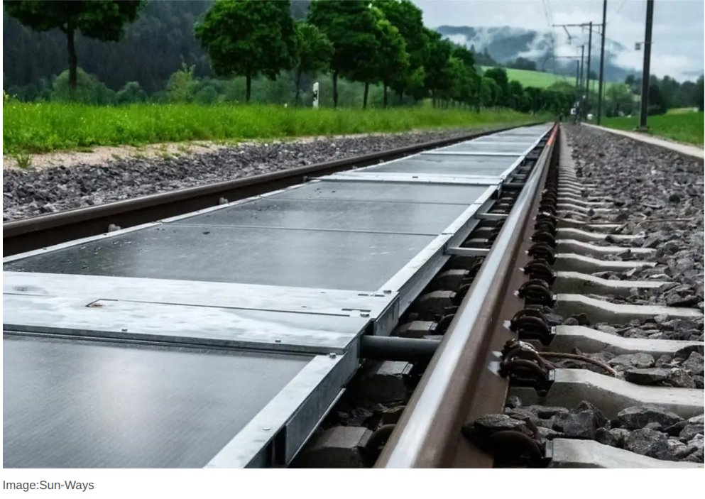 □スイス、太陽光パネルを鉄道レールの間に設置□ 鉄道レール間に太陽