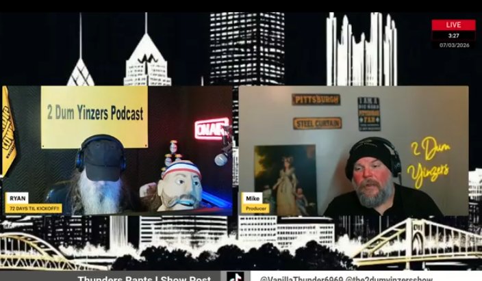 RGerazounis's tweet photo. *IN CASE YOU MISSED THE 2 DUM YINZERS SHOW LIVE; EPISODE #993 (LIVE STEELERS TALK: ELI HEIDENREICH COULD BE A STEAL + REACTING TO CHARLIE BATCH THOUGHTS!!) THIS MORNING, SWING OVER TO YOUTUBE TO CHECK OUT TODAY'S SHOW!! WE'RE LIVE EVERY M-F 11:30AM TO 2:30PM EST. ON YOUTUBE!!  CLICK LINK BELOW TO WATCH!!
🎙️🎧📱💻🎥🖥️🤘
https://t.co/vNi3Whm17I