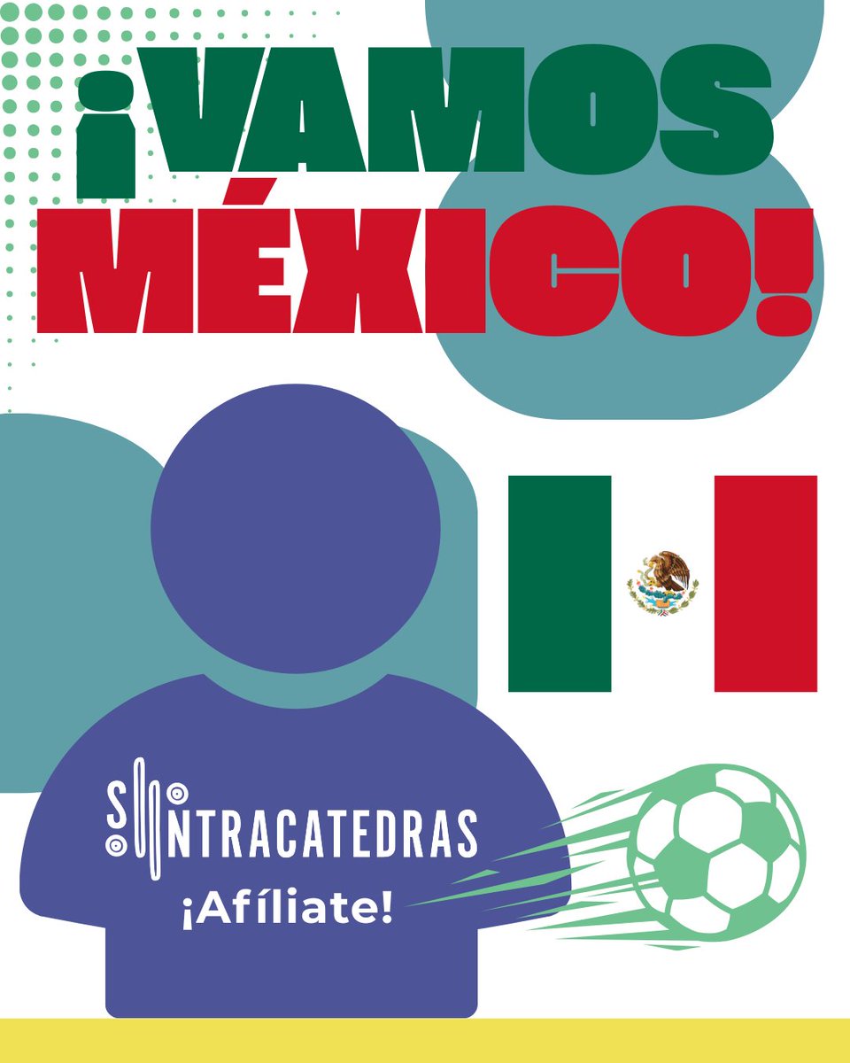 SCatedras's tweet photo. ⚽🇲🇽 Este domingo juega México, pero el partido más importante para las y los Investigadores por México es el de la estabilidad laboral y los derechos plenos.

✊🏽 Tu participación fortalece nuestra organización y nuestra capacidad de negociación. Los derechos se conquistan colectivamente.

🔗 Súmate al SIINTRACATEDRAS:
https://t.co/8SvHc2yAzA