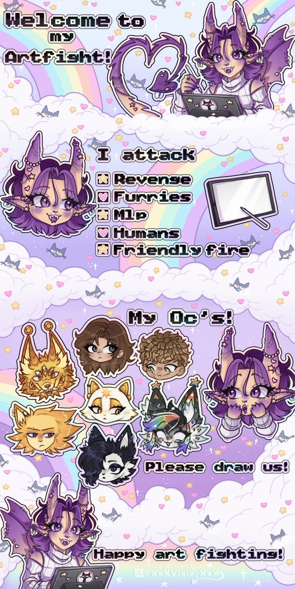 XxXVixie_XxX's tweet photo. Add me on Artfight! <3 https://t.co/lYN7ugPc23