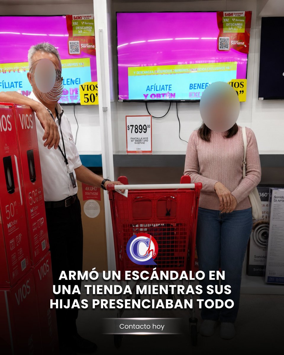 ContactoHoy's tweet photo. En lugar de cuidar su comportamiento, la fémina se molestó y comenzó a insultar al personal de la tienda, a grado tal que su conducta se volvió intolerable y se solicitó apoyo policial. https://t.co/fDKIjMGay7 https://t.co/cBq6i6LOdB