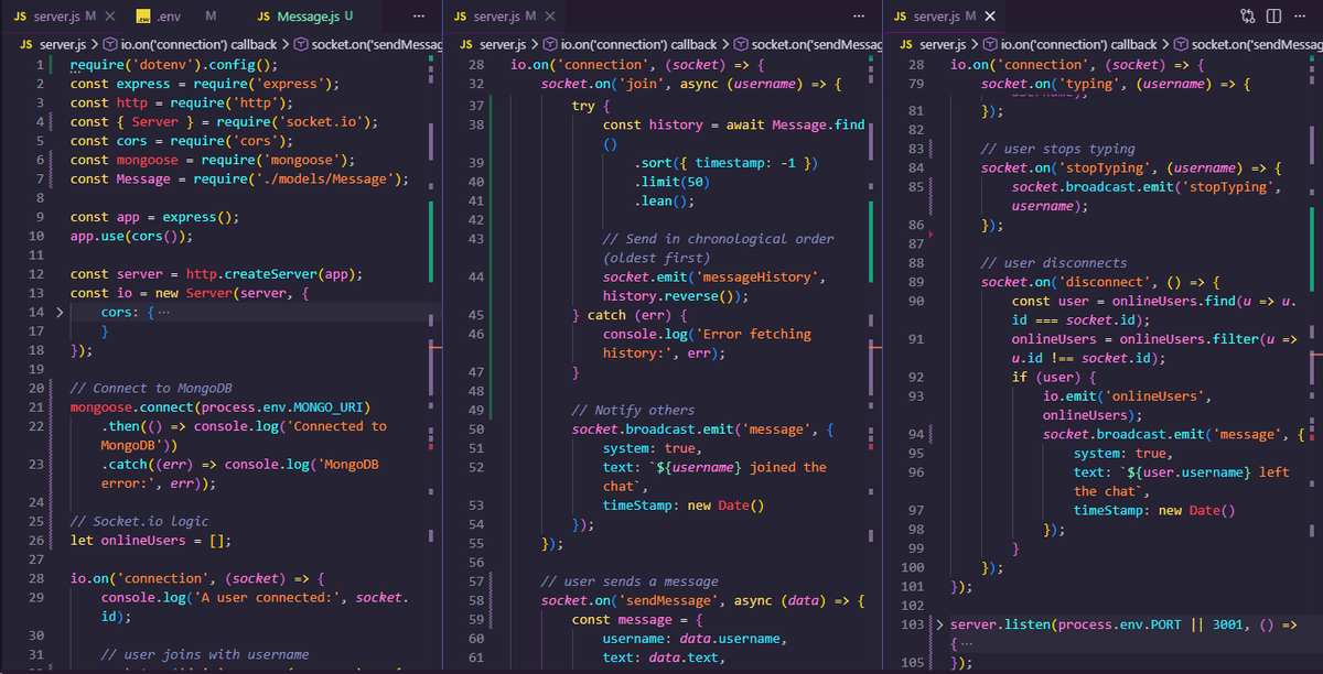 J_Tara_'s tweet photo. Day 76 of Learning Backend

Today's progress on Nexus:

- Implemented the typing indicator ("Tara is typing...") so users can see when someone is typing.
- Added message history, allowing previous messages to be fetched and displayed whenever a user joins the chat. https://t.co/wS2xem0kSD