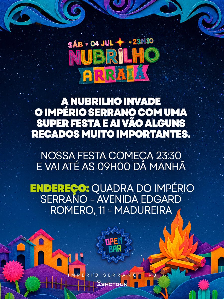 festanubrilho's tweet photo. AMANHÃ É DIA DE FICAR NUBRILHOOO

E aqui vão alguns avisos muito importantes pra vocês se ligarem e curtirem a noite do jeito certo. Vamos fazer um arraiá histórico e se ainda não garantiu seu ingresso, corre no link abaixo agora mesmo!!

✨ https://t.co/BIActygL1Y https://t.co/RLbou4pagk