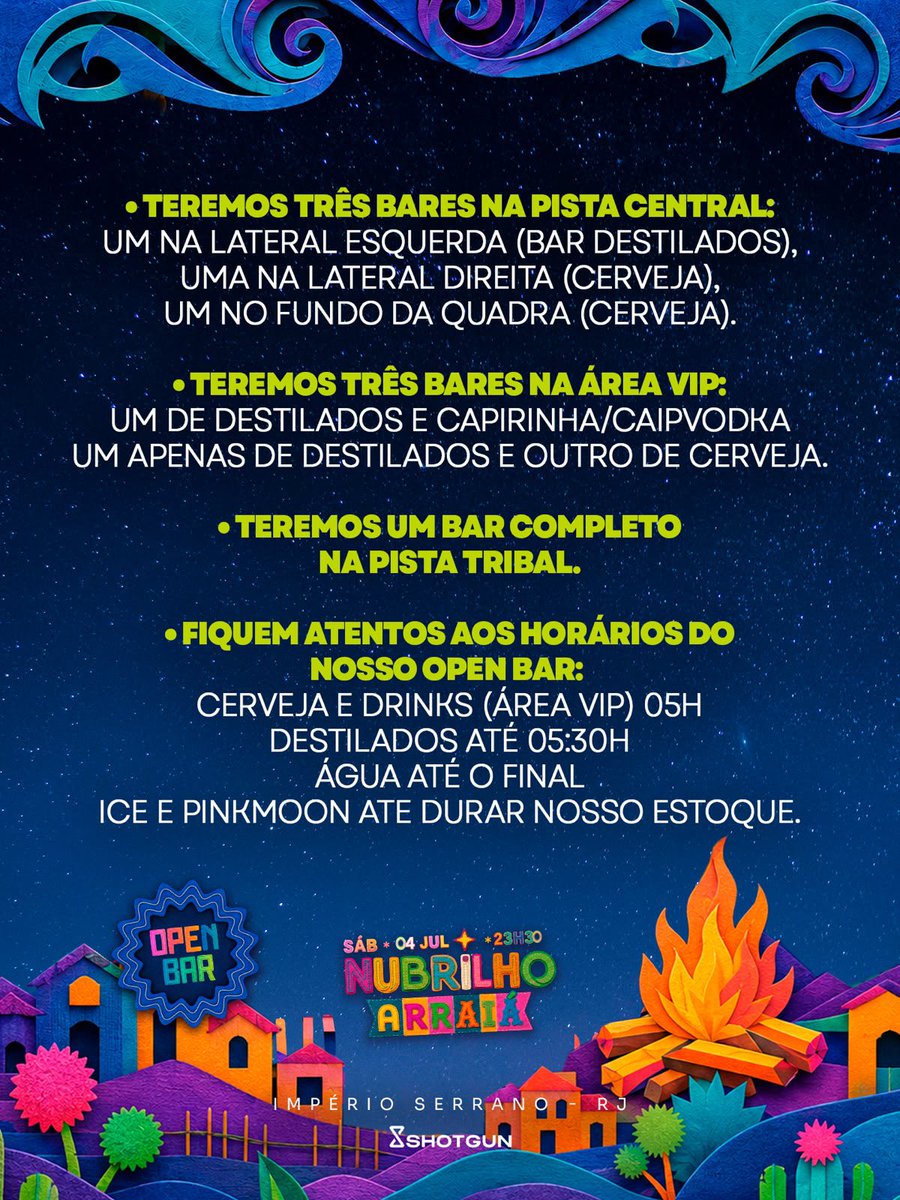 festanubrilho's tweet photo. AMANHÃ É DIA DE FICAR NUBRILHOOO

E aqui vão alguns avisos muito importantes pra vocês se ligarem e curtirem a noite do jeito certo. Vamos fazer um arraiá histórico e se ainda não garantiu seu ingresso, corre no link abaixo agora mesmo!!

✨ https://t.co/BIActygL1Y https://t.co/RLbou4pagk