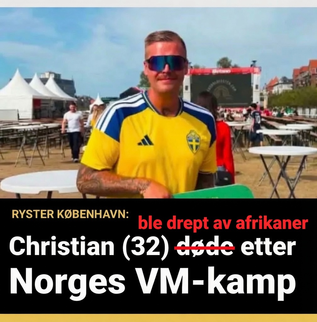 embrikAslaksen's tweet photo. Dagbladet fremstiller det som at Christian bare «døde» etter kampen.. som om det var akutt sykdom.. han ble brutalt angrepet og sparket gjentatte ganger i hodet av en tidligere straffedømt afrikaner. Han ble DREPT! https://t.co/F5Kc18fCJD