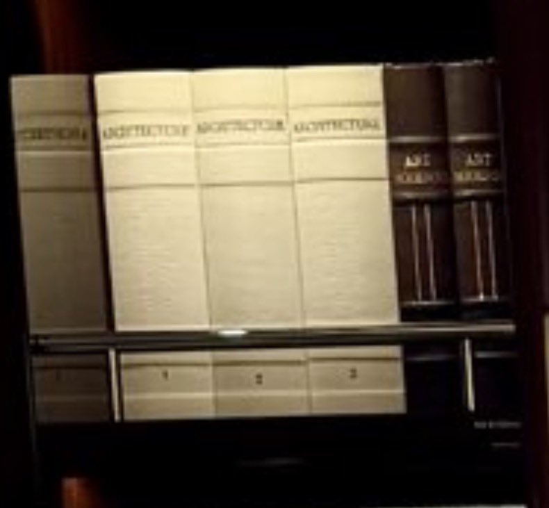 cseth27's tweet photo. @karolineleavitt No idea what you’re talking about. Every press secretary needs the White Tomes of Architecture at a moments notice https://t.co/aalIIA2txM