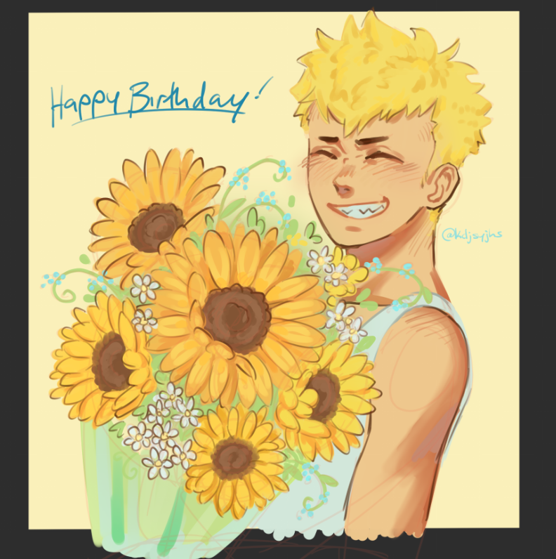 kdjsyjhs's tweet photo. (very rushed) doodle for the birthday boy 🎉 i dont know how to draw flowers shhh https://t.co/PWH863an4b