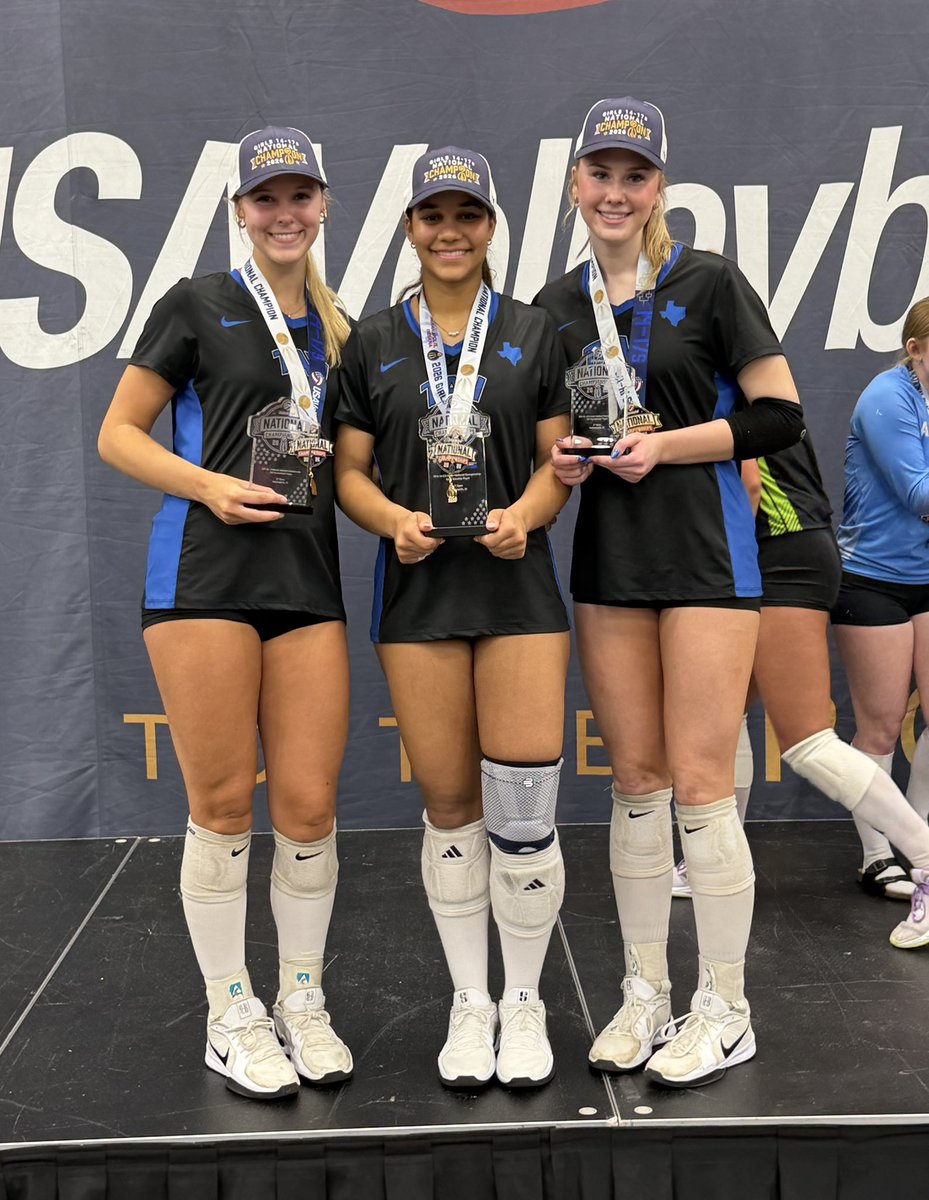 TAVVolleyball's tweet photo. Congrats to our #TAV17BlackJonny athletes named to the USA Volleyball 17 Open All-Tournament team! #GoTAV
MVP: Sophee Peterson (Byron Nelson HS/Texas A&M)
All Tournament: Lexi Martin (Eaton HS/TCU) & Brynn Stephens (Walnut Grove HS/SMU) https://t.co/aXi9VDxUeW