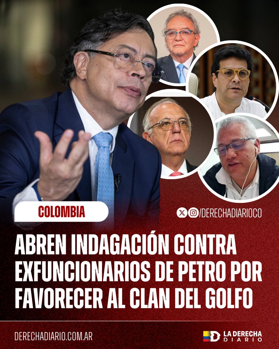 DerechaDiarioCO's tweet photo. 🚨🇨🇴 | TIENEN QUE PAGAR: La Fiscalía abrió una indagación contra exfuncionarios del narcogobierno de Gustavo Petro por los audios filtrados en los que le ofrecían beneficios a la estructura narcoterrorista Clan del Golfo.

Los investigados son Danilo Rueda, Iván Velásquez, Jorge Lemus y Ricardo Rosanía. En los audios, Rueda habla con alias "Jerónimo" sobre el cese de bombardeos y una depuración de la inteligencia policial.