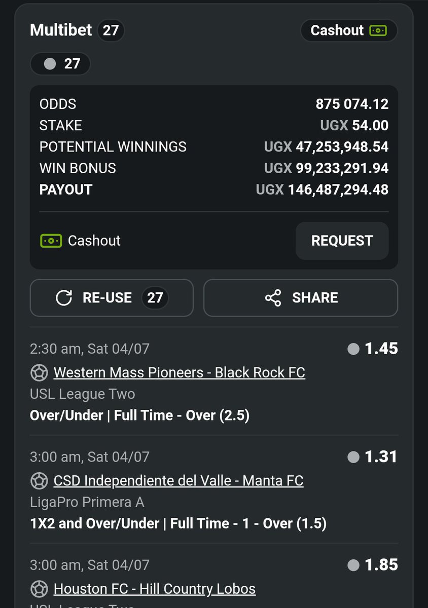 UG_Punter's tweet photo. Massive attack 🔫👊
Stake Small 🤏 Win Big ✅✅
Odds 875k 39U705D (Stake, Split, Edit) 
Odds 400 Edit 3R0LEGR
Odds 64 Edit 3VIJH4K
Boom Luck 🤞✅✅ https://t.co/z6knR1eNRM
