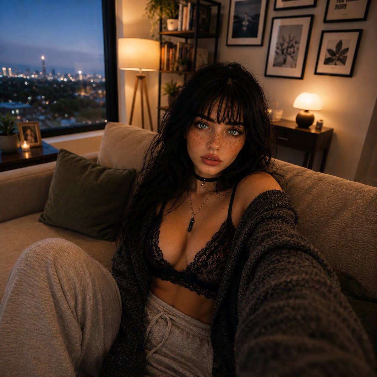 lilyvexingyou's tweet photo. Sometimes the best nights are the quiet ones. โจ Cozy clothes, warm lights, a good show, and nowhere else I'd rather be. ๐ค๐บ
#CozyVibes #LivingRoomGoals #NightIn #SelfieTime #MoodyTones #ApartmentLife #EveningMood #StayInStyle #RelaxMode #PhotoOfTheDay #ContentCreator https://t.co/QsGRcQX8um