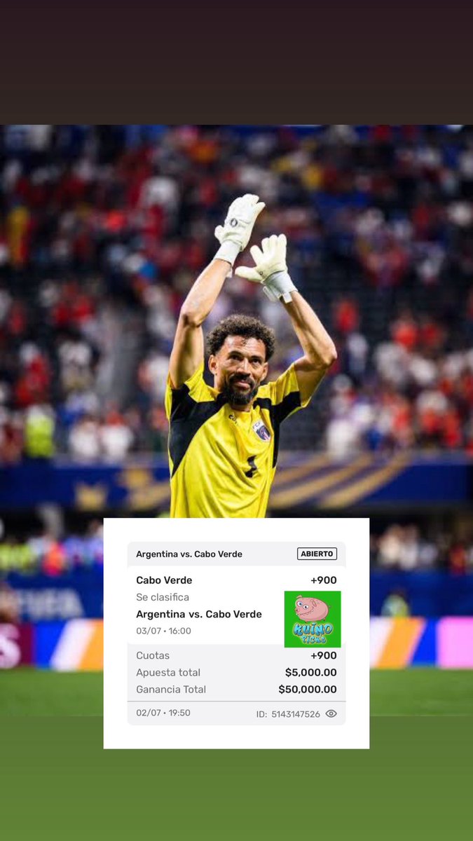 KuinoPicks's tweet photo. Y porque no? Vamos por el milagro🫡✅ #caboverde #argentina #apuestas #cristianrey #gallitovip https://t.co/FuAiT1qK6n