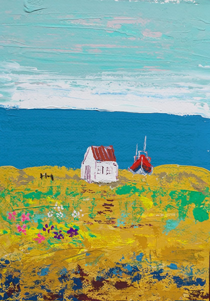 風景 絵画 （H） artwork ＃art #絵、 ＃心象風景画 ＃Gouache ＃paintig 🎨A white