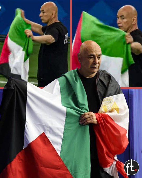 Goalna's tweet photo. 🇪🇬🇵🇸 بعد الفوز التاريخي لمصر على أستراليا في كأس العالم، وجّه حسام حسن رسالة قوية.

مدرب منتخب مصر ركض إلى أرض الملعب حاملاً العلم الفلسطيني عاليًا، في مشهد عبّر فيه عن تضامن واضح مع فلسطين والشعب الفلسطيني. https://t.co/oyG8wFxlHx