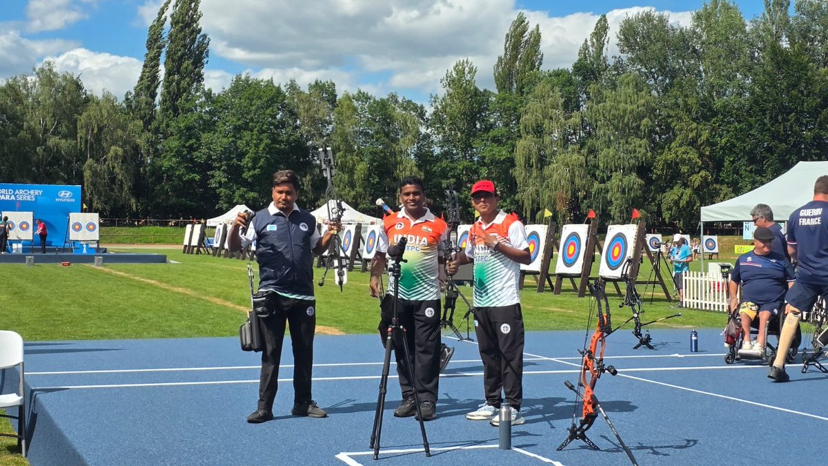 Media_SAI's tweet photo. India continues to hit the bullseye at the Nove Mesto 2026 Hyundai World Archery Para Series!

A stellar showing from our para archers as they bring home:
🥇 2 Gold Medals
🥉 2 Bronze Medals

👏 Congratulations to Harvinder Singh, Bhawna, Sheetal Devi, Shyam Sunder Swami, Toman Kumar, and Payal Nag for their outstanding performances. Wishing Team India the very best for the remaining events! 💙🇮🇳

#TeamIndia #ParaArchery #WorldArchery