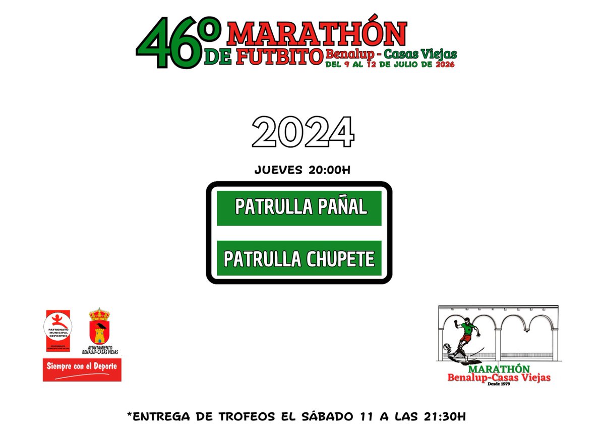 JAlconchel's tweet photo. Cuadrantes del 
46 Marathón de Futbito 
Benalup-CasasViejas del 2026.
#marathón #eventosdeportivos #deportes #benalup #ocio #verano2026 #benalupcasasviejas #casasviejas #culturalverano2026 #futbolsala https://t.co/VNbzIG5dlG